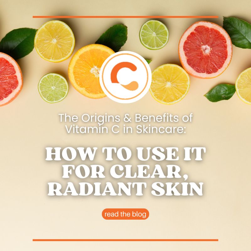 Flatlay of sliced citrus fruits including lemons, limes, oranges, and grapefruit representing vitamin C skincare ingredients