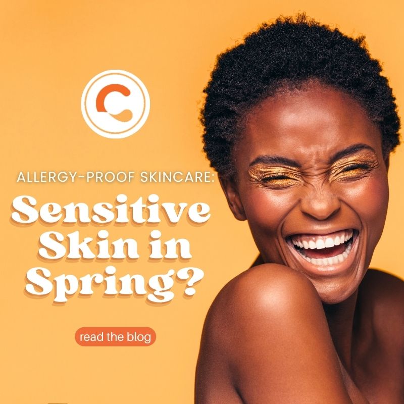 Woman applying gentle skincare for sensitive skin during spring allergy season
